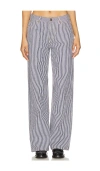 Lioness Top Model Stripe Low Rise Baggy Jeans In Blue