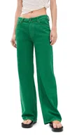 Lioness Top Model Low Rise Baggy Jeans In Green