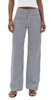 Lioness Low Rise Wide Leg Jeans In Navy Stripe
