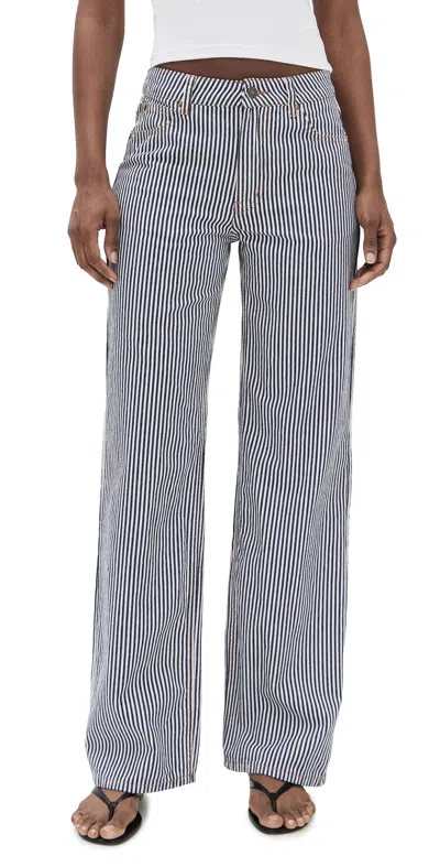 Lioness Low Rise Wide Leg Jeans In Multi