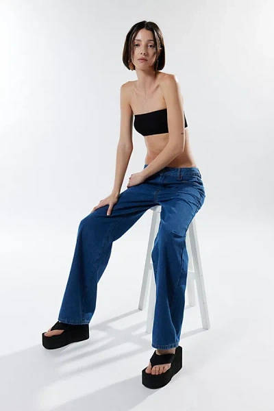 Lioness Top Model Low-rise Straight Leg Jean In Indigo, Women's At Urban Outfitters