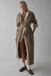 LIONESS TRENCHEROUS LONGLINE COAT JACKET IN TAN, WOMEN'S AT URBAN OUTFITTERS