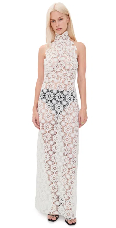 Lioness Trophy Maxi Dress Porcelain In White
