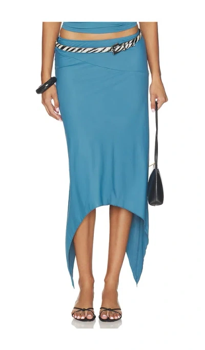 Lioness Trophy Midi Skirt In Blue