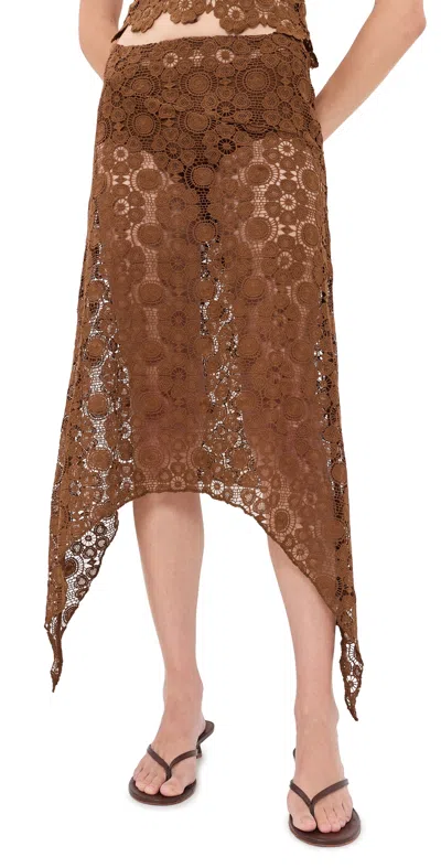 Lioness Trophy Midi Skirt Espresso In Brown