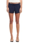 Lioness Twilight Stripe Low Rise Nylon Shorts In Blue
