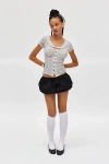 Lioness Un Tutu Cotton Bubble Miniskort In Black
