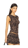 Lioness Uno Tie Top In 豹纹