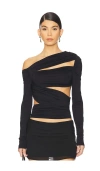 Lioness Untamed Long Sleeve Top In Black