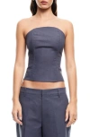 Lioness Untamed Strapless Cotton Top In Gray