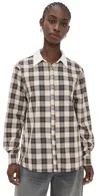 Lioness Vacanza Shirt Chocolate Plaid In Gray