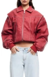 Lioness Vista Bomber Jacket In Crimson
