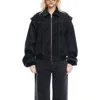 Lioness Vista Faux Suede Bomber Jacket In Black