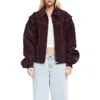 Lioness Vista Faux Suede Bomber Jacket In Brown