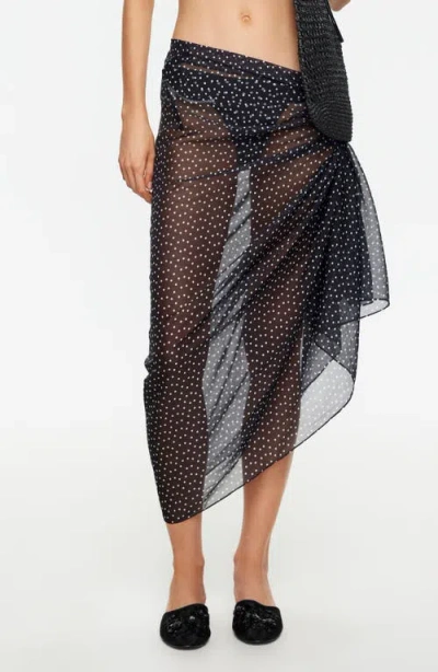 Lioness Wavelength Sheer Cover-up Wrap Skirt In Blue