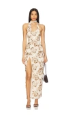 Lioness Westwood Maxi Dress In Brown,beige