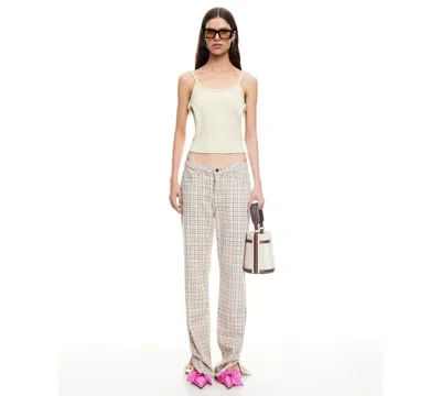 Lioness Women's Alabama Checked Detail Jeans In Gray