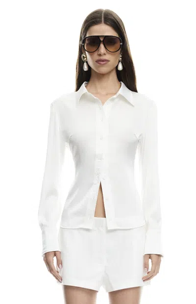 Lioness Women's Angelic Long Sleeve Shirt In Pearl In White