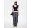 Lioness Aura Plaid Drawstring Pants In Black