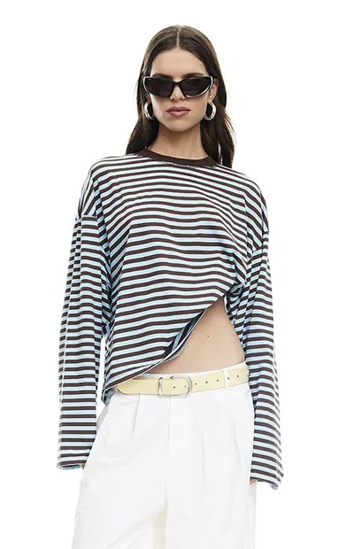 Lioness Women's Bloom Long Sleeve Top In Brown/blue In Black