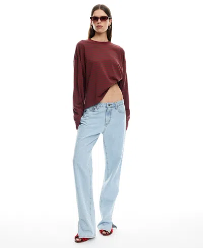 Lioness Women's Bloom Round-neck Long-sleeve Top In Red