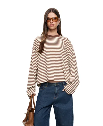 Lioness Women's Bloom Round-neck Long-sleeve Top In Brown