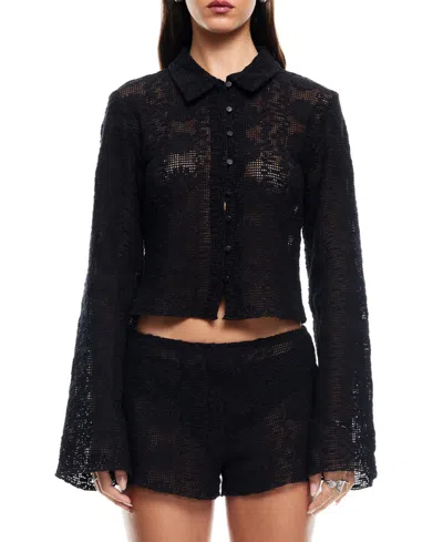 Lioness Women's Cotton Lace Babydoll Top In Black