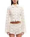 Lioness Womens Cotton Lace Babydoll Top Babydoll Shorts In White