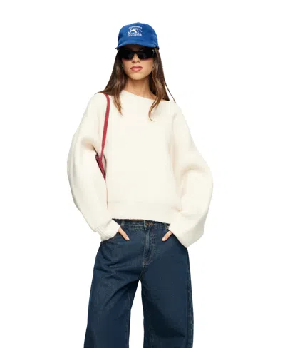 Lioness Women's Dolce Knit Crew Neck Oversized Sweater In White