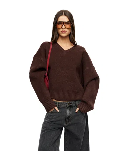 Lioness Women's Dolce Oversized Long-sleeve Ribbed-knit Sweater In Animal Print