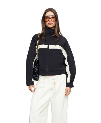 Lioness Women's Essential High Neck Windbreaker Jacket In Black