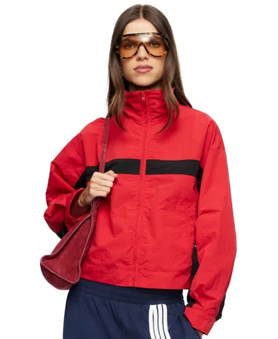 Lioness Women's Essential High Neck Windbreaker Jacket In Flame