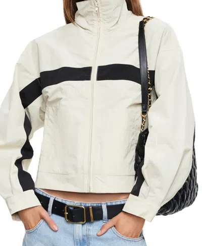 Lioness Women's Essential High Neck Windbreaker Jacket In Neutral