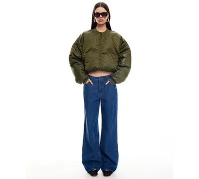 Lioness Women's Essential Zippered Bomber Jacket In Gray