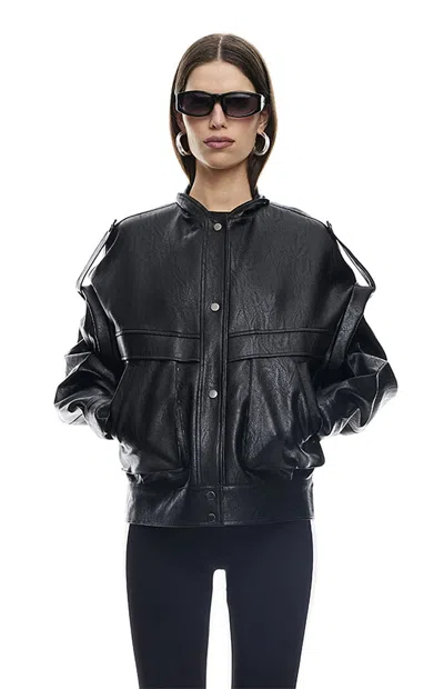 Lioness Madame Faux Leather Jacket In Black