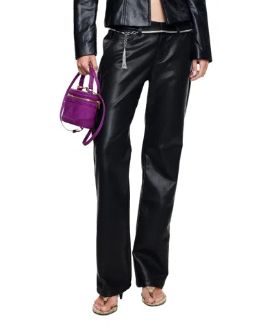 Lioness Women's Heartbreaker Low-rise Straight-leg Trousers In Black