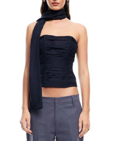 Lioness Women's Island Ruched Scarf-trim Tube Top In Blue