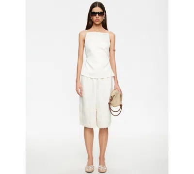 Lioness Women's Lace-trimmed Jort Shorts In White