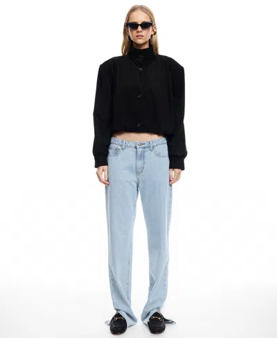 Lioness Luminous Faux Suede Jacket In Black