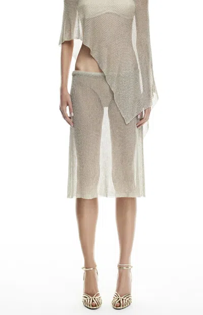 Lioness Women's Luminous Midi Skirt In Tan In Gray