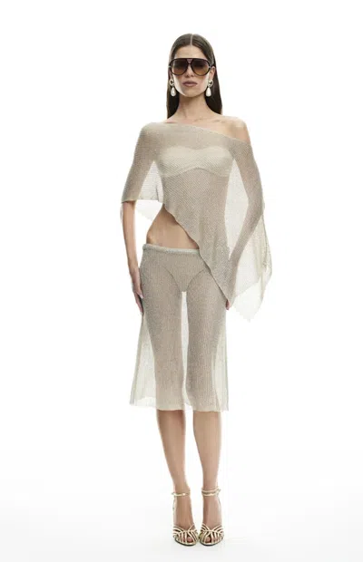 Lioness Women's Luminous Poncho In Tan In White