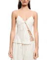 Lioness Mariah Linen Blend Asymmetric Tie Detail Cami Top