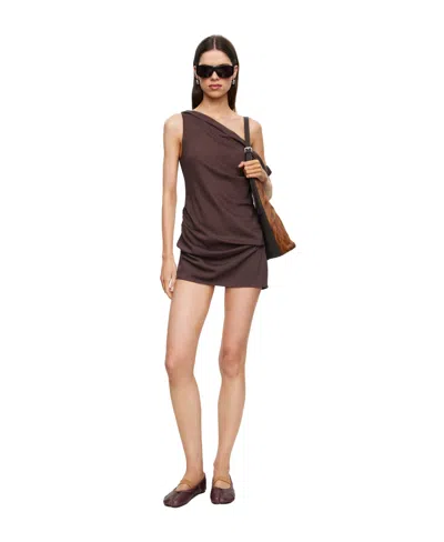 Lioness Women's One-shoulder Mini Dress In Brown