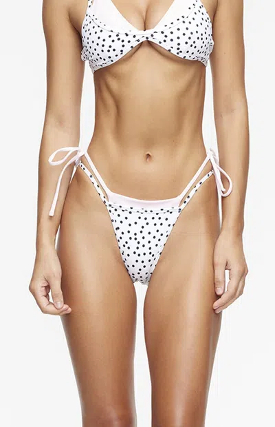 Lioness Women's Polka Dot Rhode Side Tie High Cut Bikini Bottom In Multi