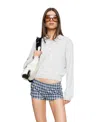 Lioness Coco Knit Button Placket Top In White