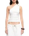 Lioness Rendezvous One Shoulder Top Porcelain In White