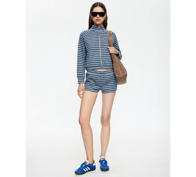 Lioness Women's Striped Funnel Neck Jacket In Blue