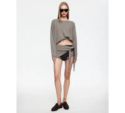 Lioness Women's Striped Long-sleeve Top In Brown