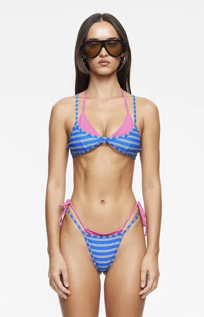 Lioness Women's Striped Rhode Bralette Bikini Top In Blue