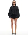 Lioness Vista Faux Suede Bomber Jacket In Black